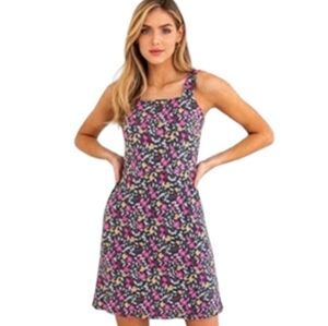 SM NWT Go Picnic Dainty Floral Back Tie Dress Green Gilli
